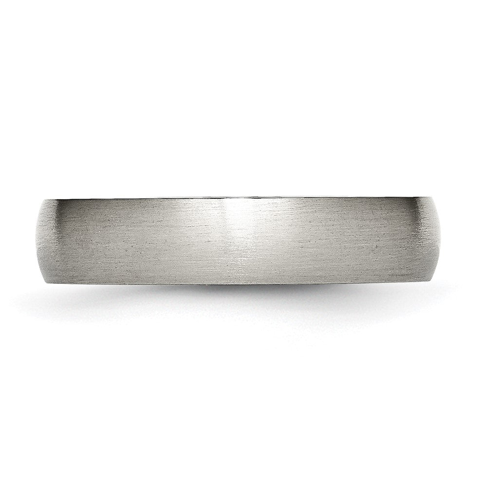 Titanium Brushed 5mm Half Round Band Size - 10.5