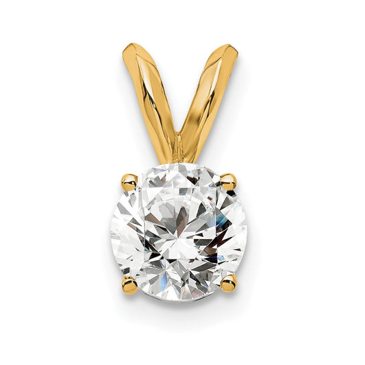 14k 1/2 carat Certified Lab Grown Diamond VS+ F+ Round Complete Four Prong Solitaire Pendant
