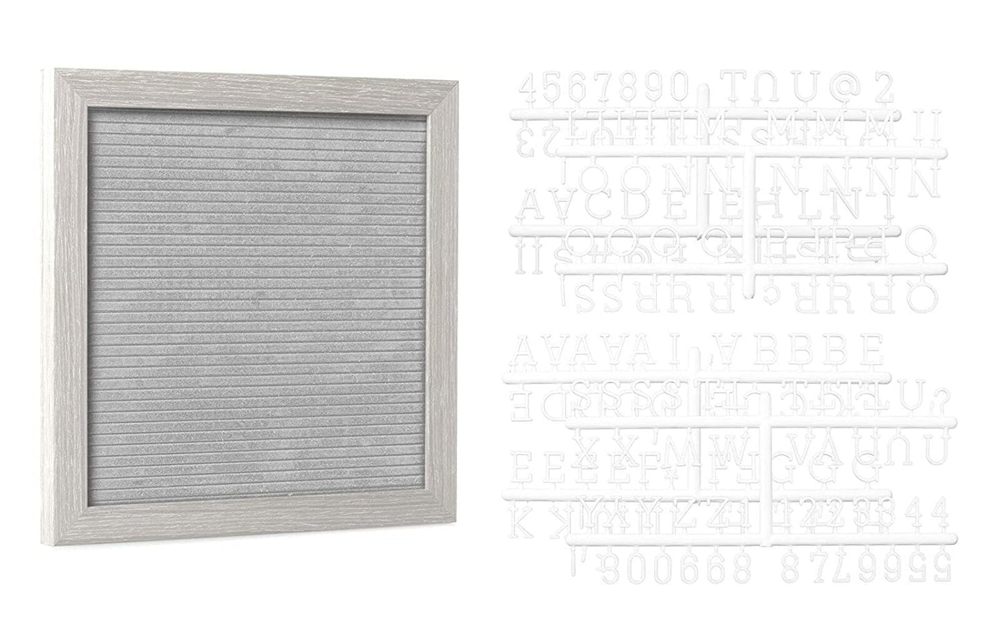 Pearhead 10" x 10" Letterboard, Rustic Nursery, Message Board, Milestone or Baby Announcement Sign, Light Gray