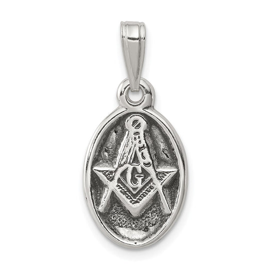 Sterling Silver Antiqued Masonic Charm