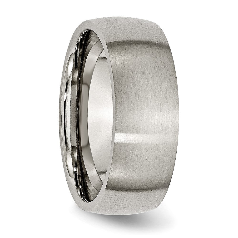 Titanium Brushed 8mm Half Round Band Size - 10.5