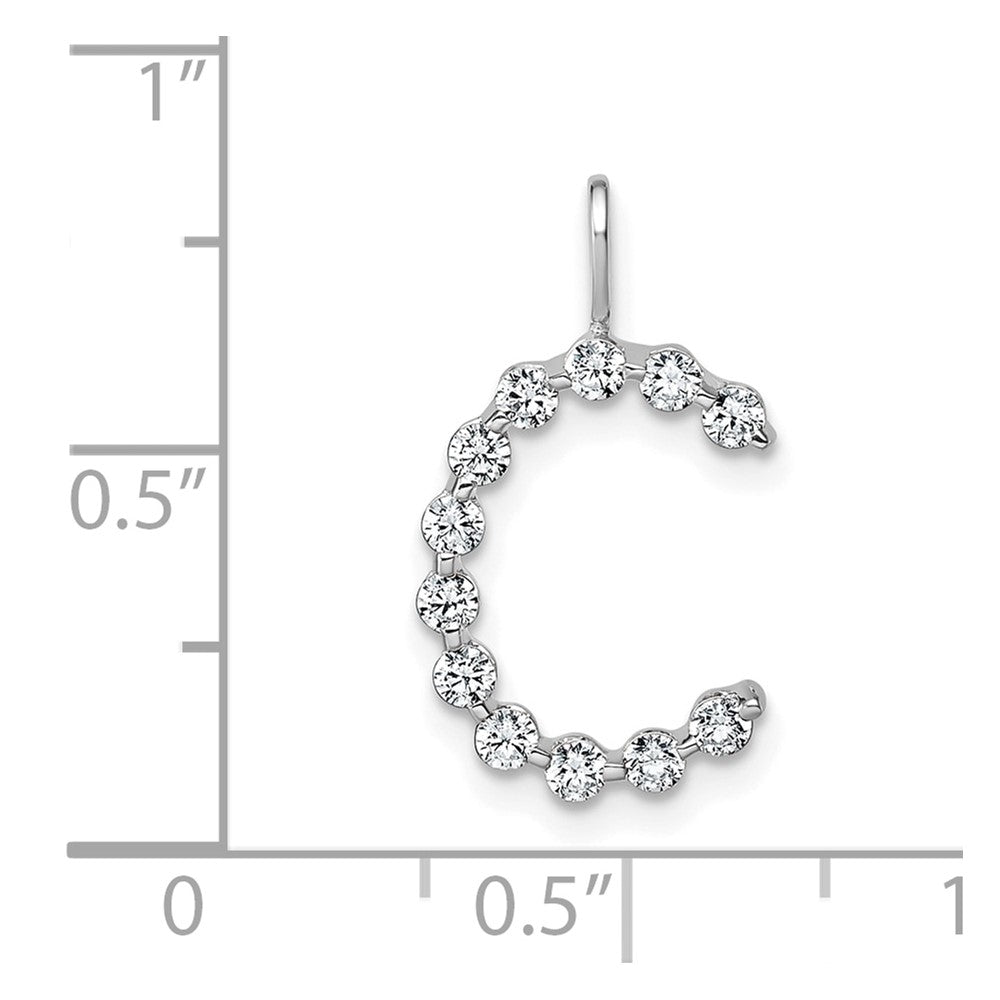 True Origin 14k White Gold 3/8 carat Lab Grown Diamond VS DEF Alphabet C Pendant