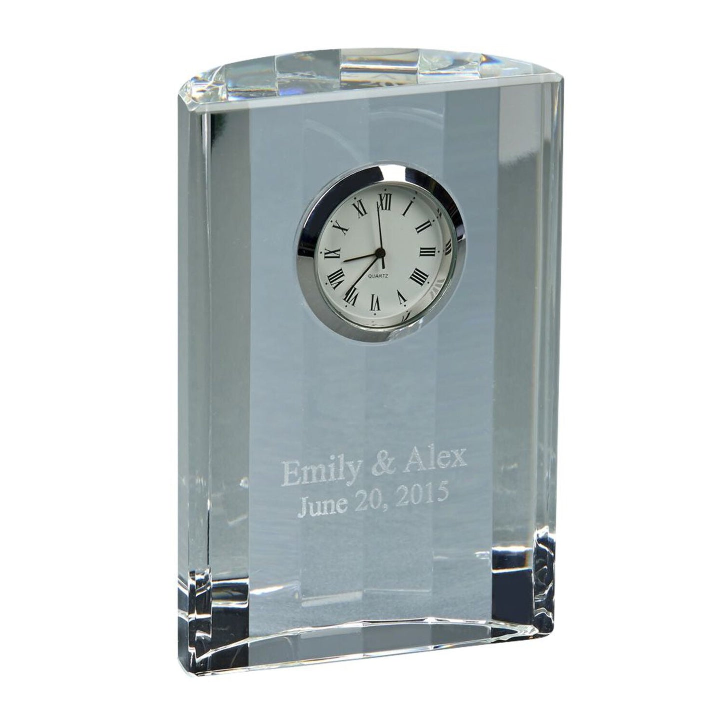 Creative Gifts International  4.5 in. Optic Crystal Semi-Circular Clock