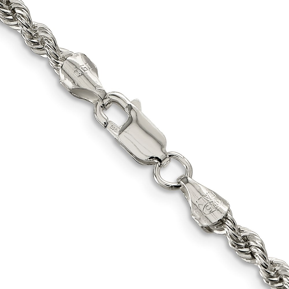 Sterling Silver 3mm Solid Rope Chain 30 Inches