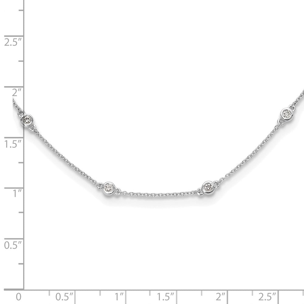True Origin 14k White Gold 1/2 carat Lab Grown Diamond VS DEF Eighteen Station 18 inch Necklace