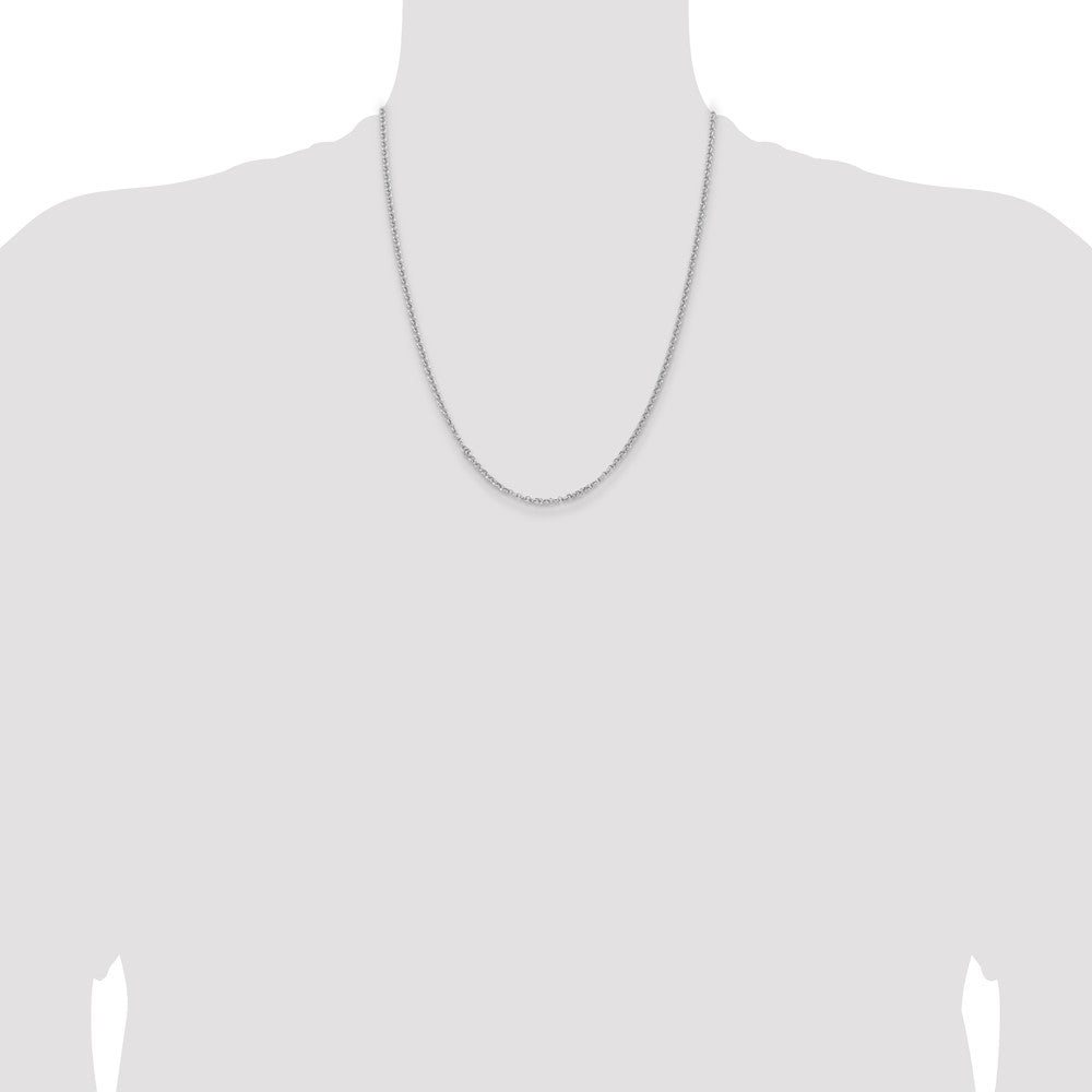 Sterling Silver Rhodium-plated 2.8mm Rolo Chain 22 Inches