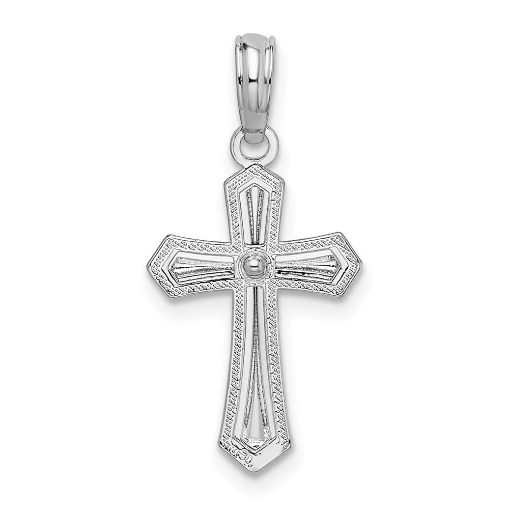 De-Ani Sterling Silver Rhodium-Plated Beaded Passion Cross Pendant