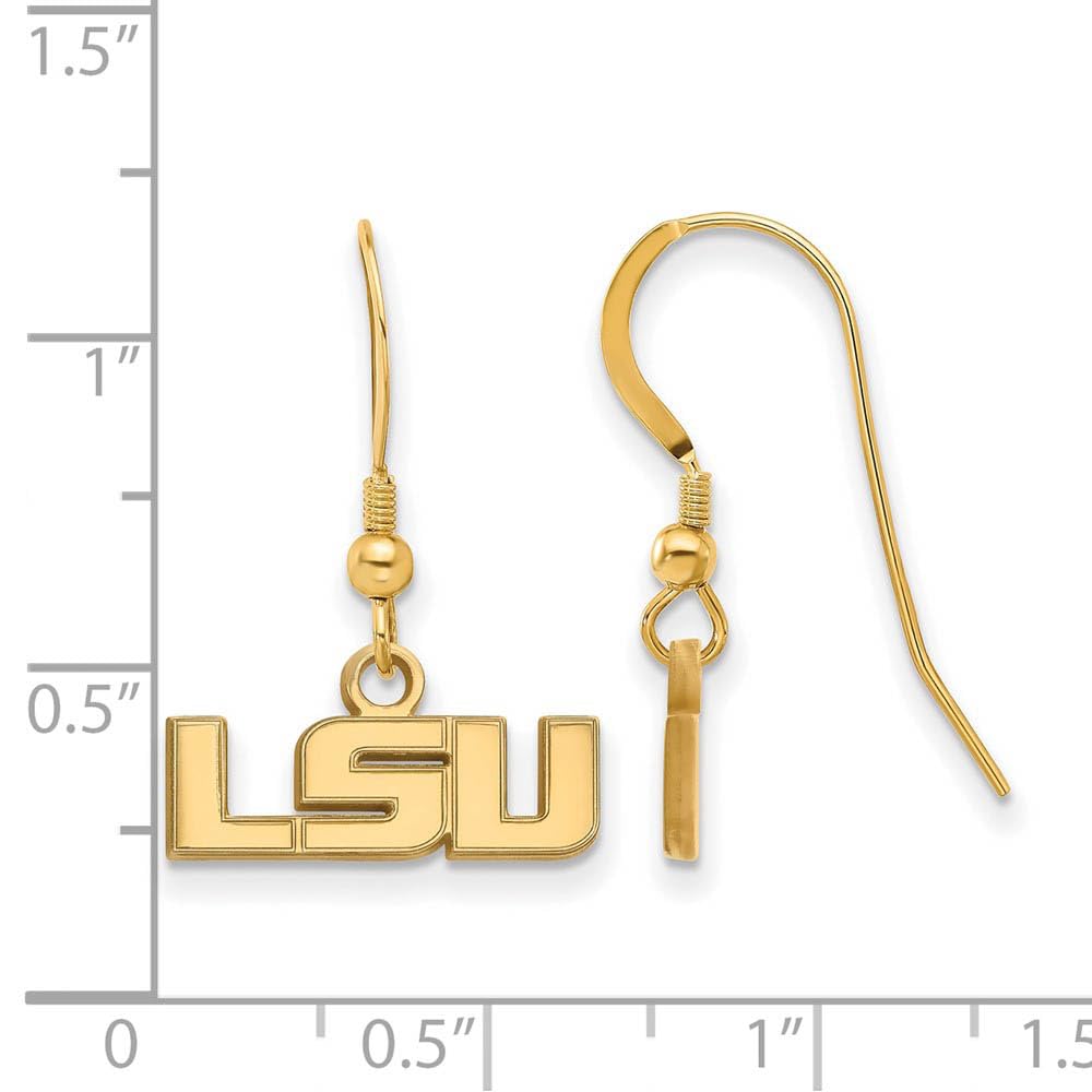 Women's LSU Tigers Gold Plated XS Dangle Earrings