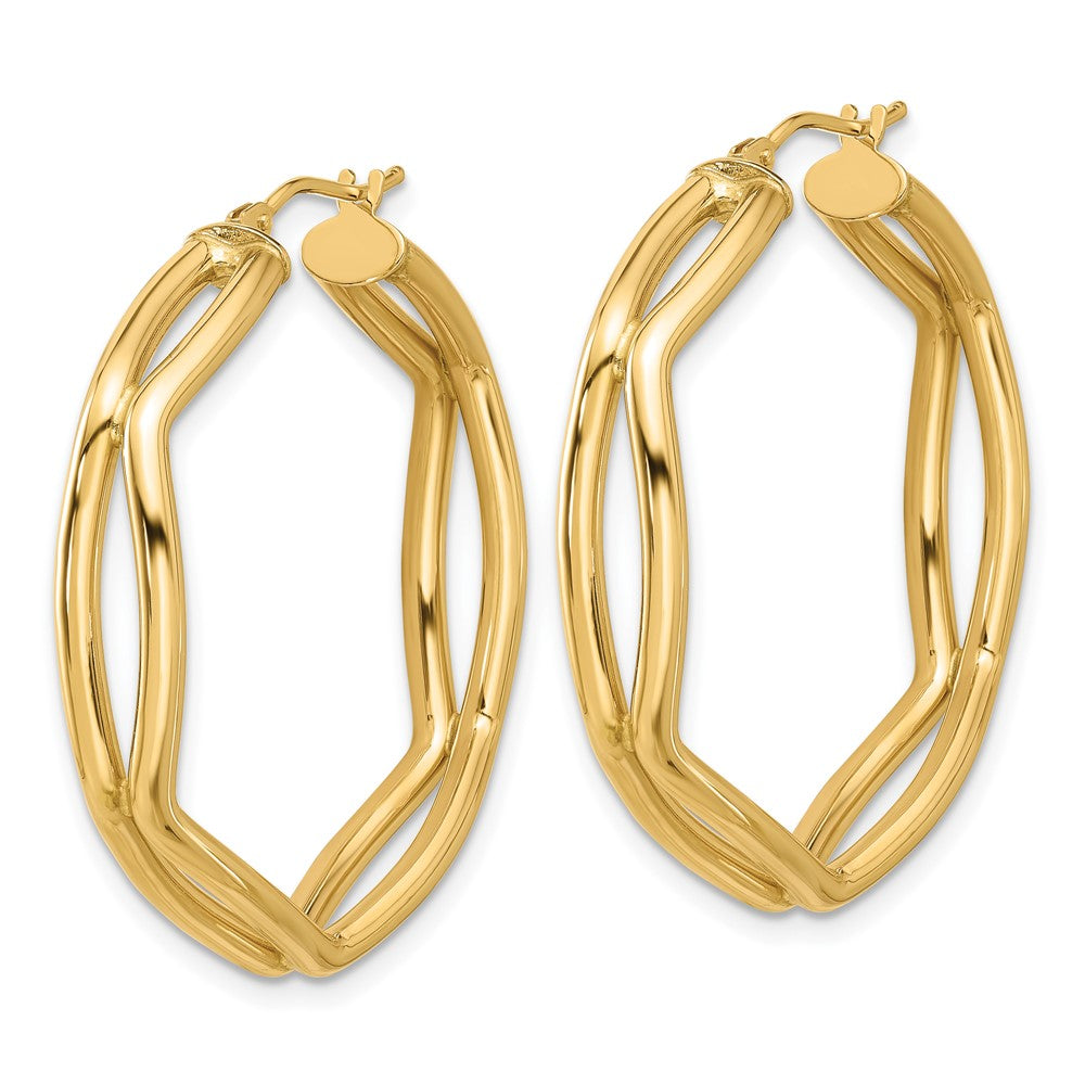 14K Polished Geometric Hoop Earrings