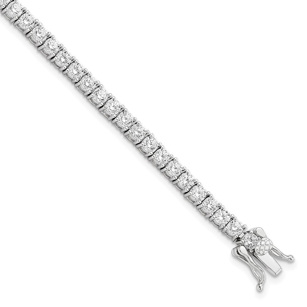 Sterling Silver Rhodium-plated Polished CZ Tennis Bracelet 7.5 inches