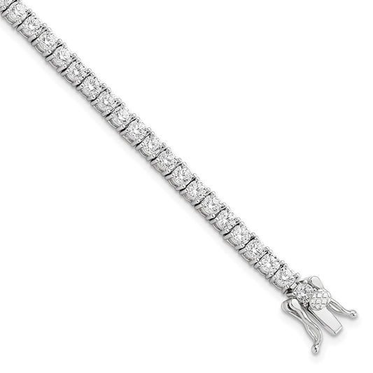 Sterling Silver Rhodium-plated Polished CZ Tennis Bracelet 7.5 inches