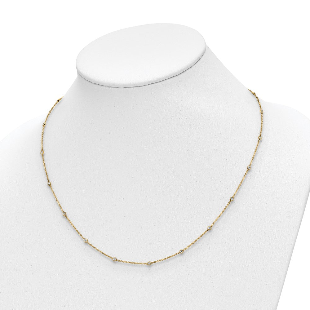 True Origin 14k 1/2 carat Lab Grown Diamond VS DEF Twenty Station 20 inch Necklace