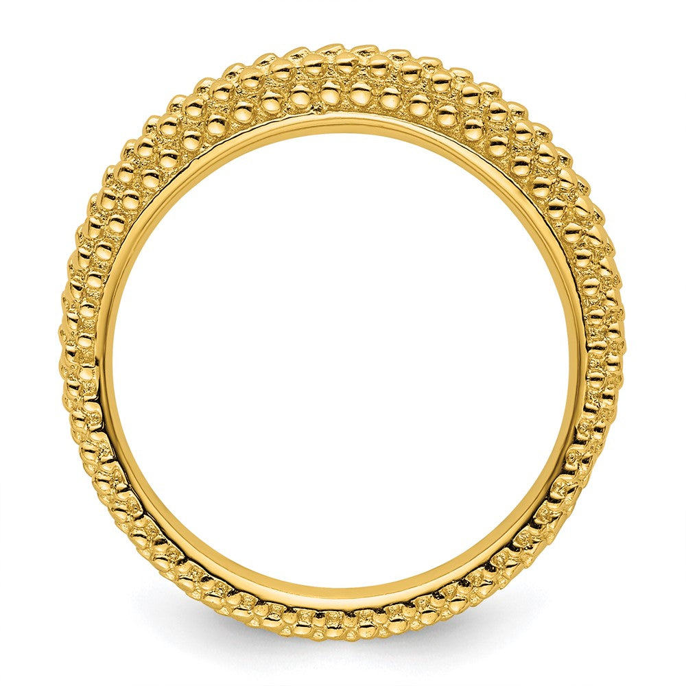Sterling Silver Stackable Expressions Gold-plated Domed Ring Size -5