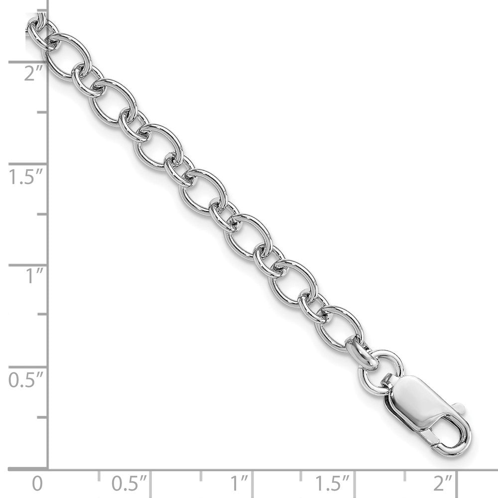 Amore La Vita Sterling Silver Rhodium-plated Polished 5mm 7.5 inch with Lobster Clasp Charm Bracelet 7.5 inches