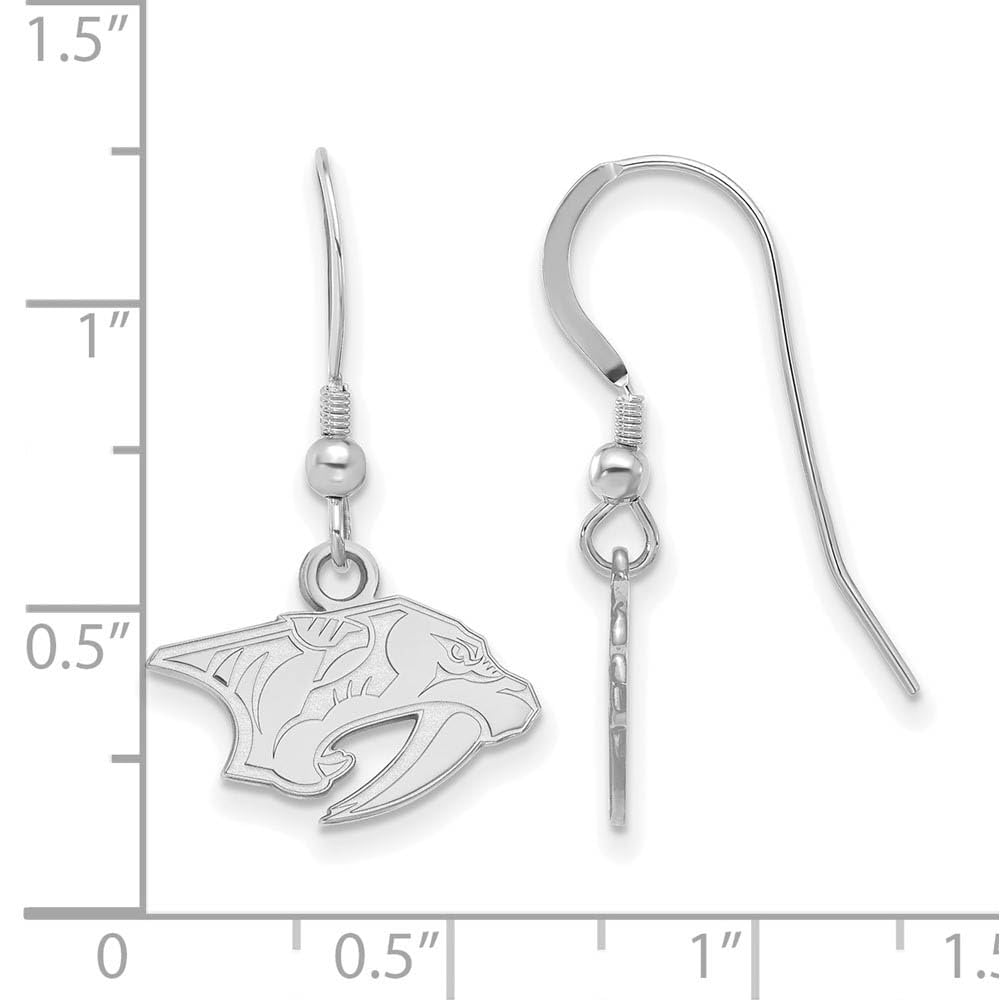 Logoart Sterling Silver Nashville Predators Extra Small Dangle Earrings Wire Female Adult