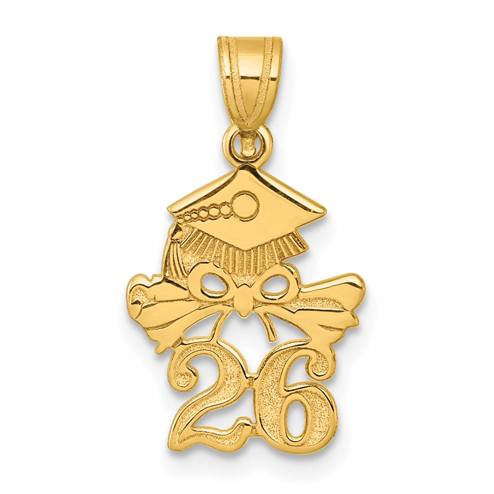 14K Graduation Cap and Diploma - 2026 Charm