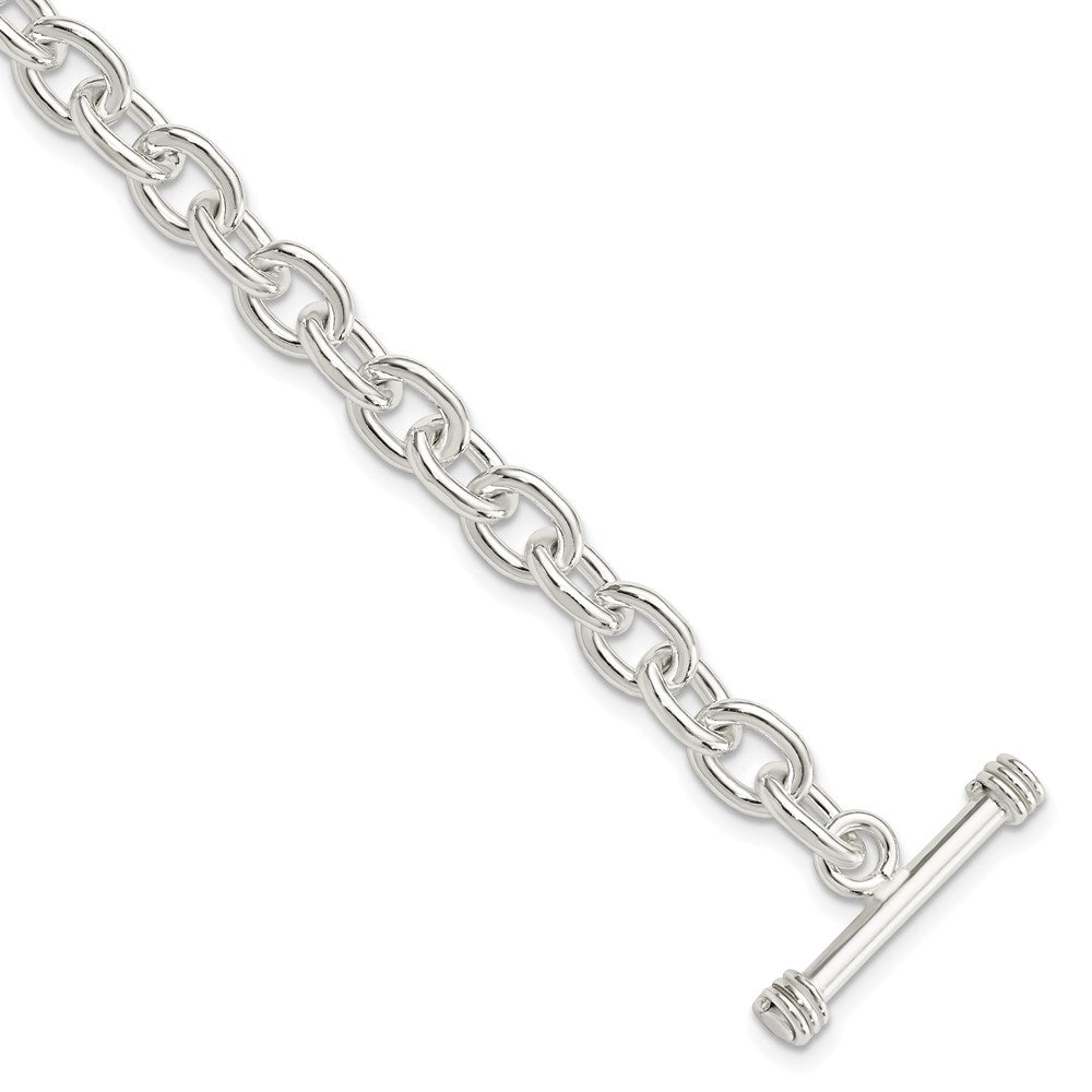 Sterling Silver 7.75inch Polished Fancy Link Toggle Bracelet 7.75 inches