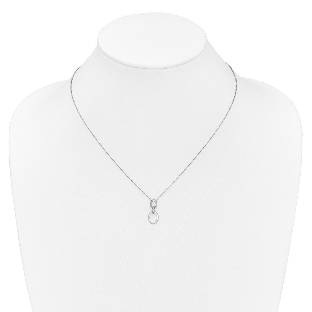 14k White Gold Diamond Ovals 18 inch Necklace