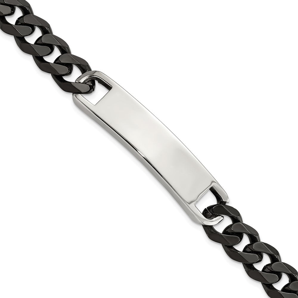 Stainless Steel Polished Black IP-plated 8.5in ID Bracelet 8.5 inches