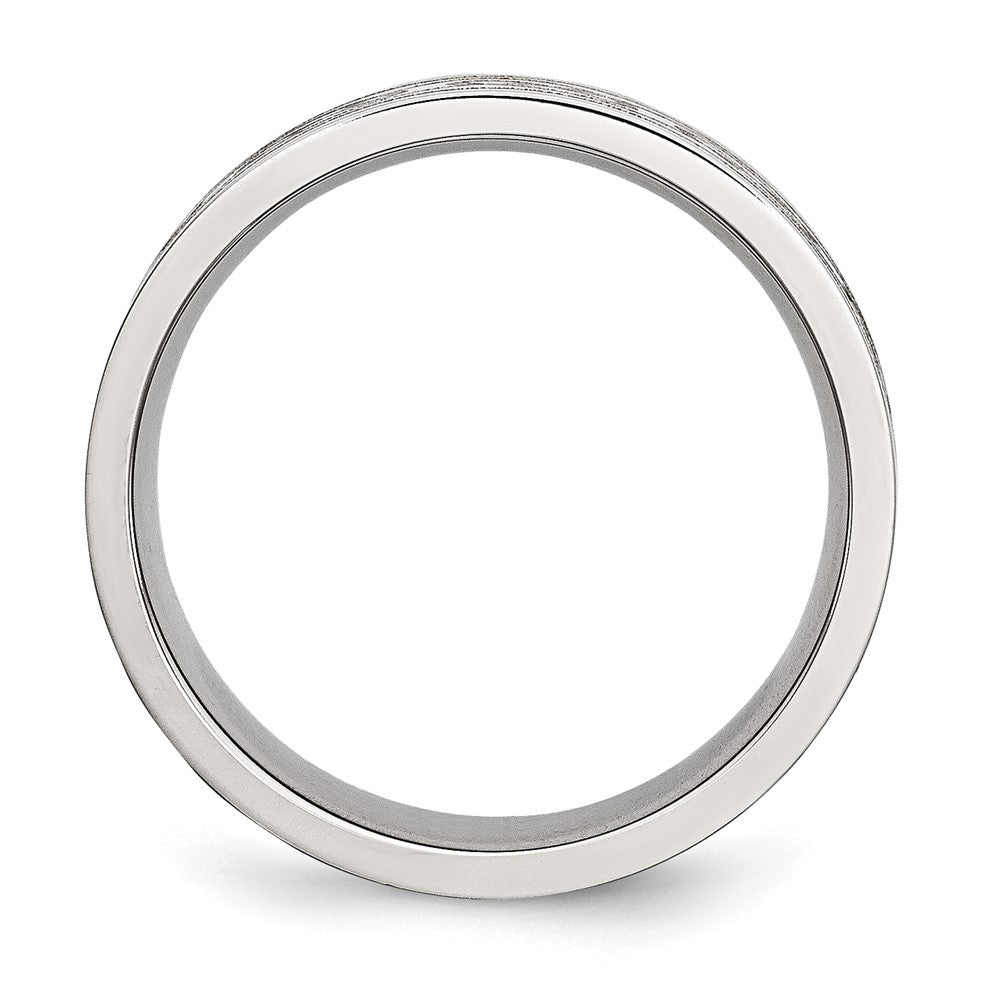 Stainless Steel Brushed Celtic Laser Etched 6mm Flat Band Size - 11.5