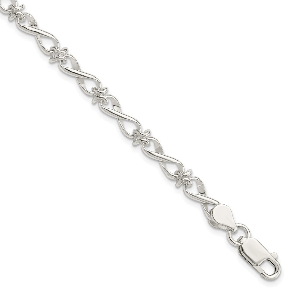 Sterling Silver Polished Fancy Link Bracelet 7.5 inches