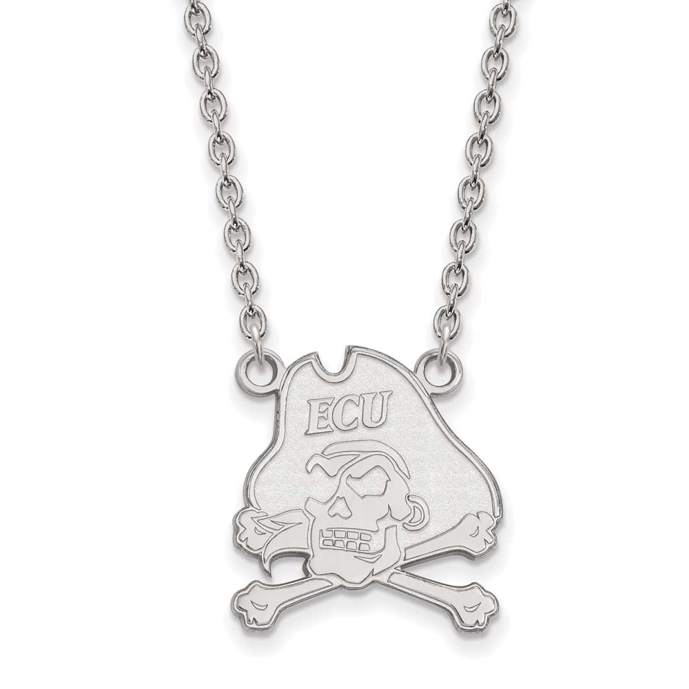 LogoArt Sterling Silver East Carolina University Large Pendant Necklace Female Adult
