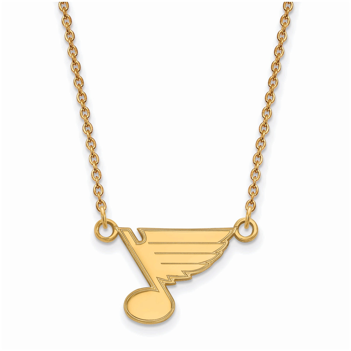 Sterling Silver Gold Plated NHL LogoArt St. Louis Blues Sm Pendant Necklace