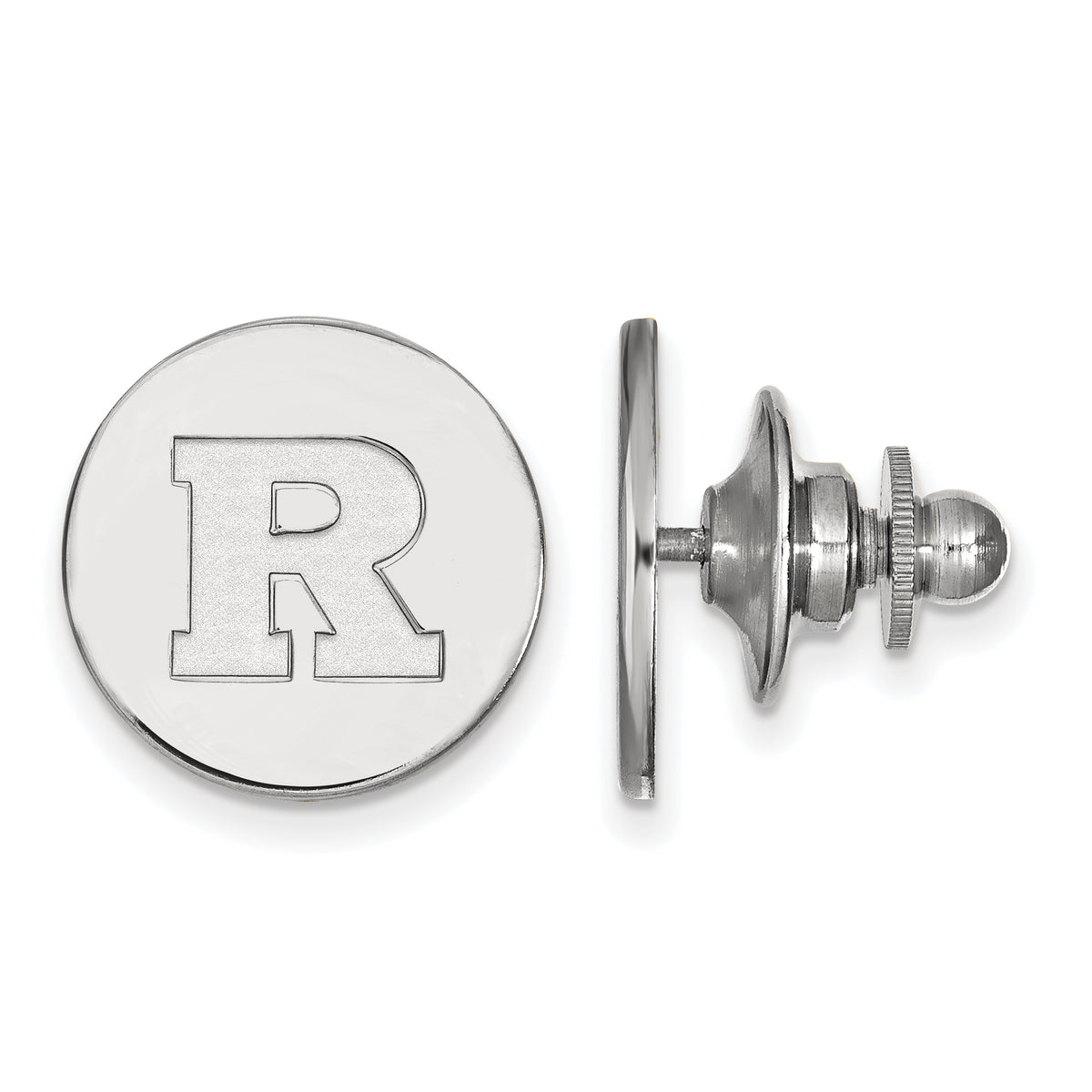 LogoArt Sterling Silver Rhodium-plated Rutgers Lapel Pin