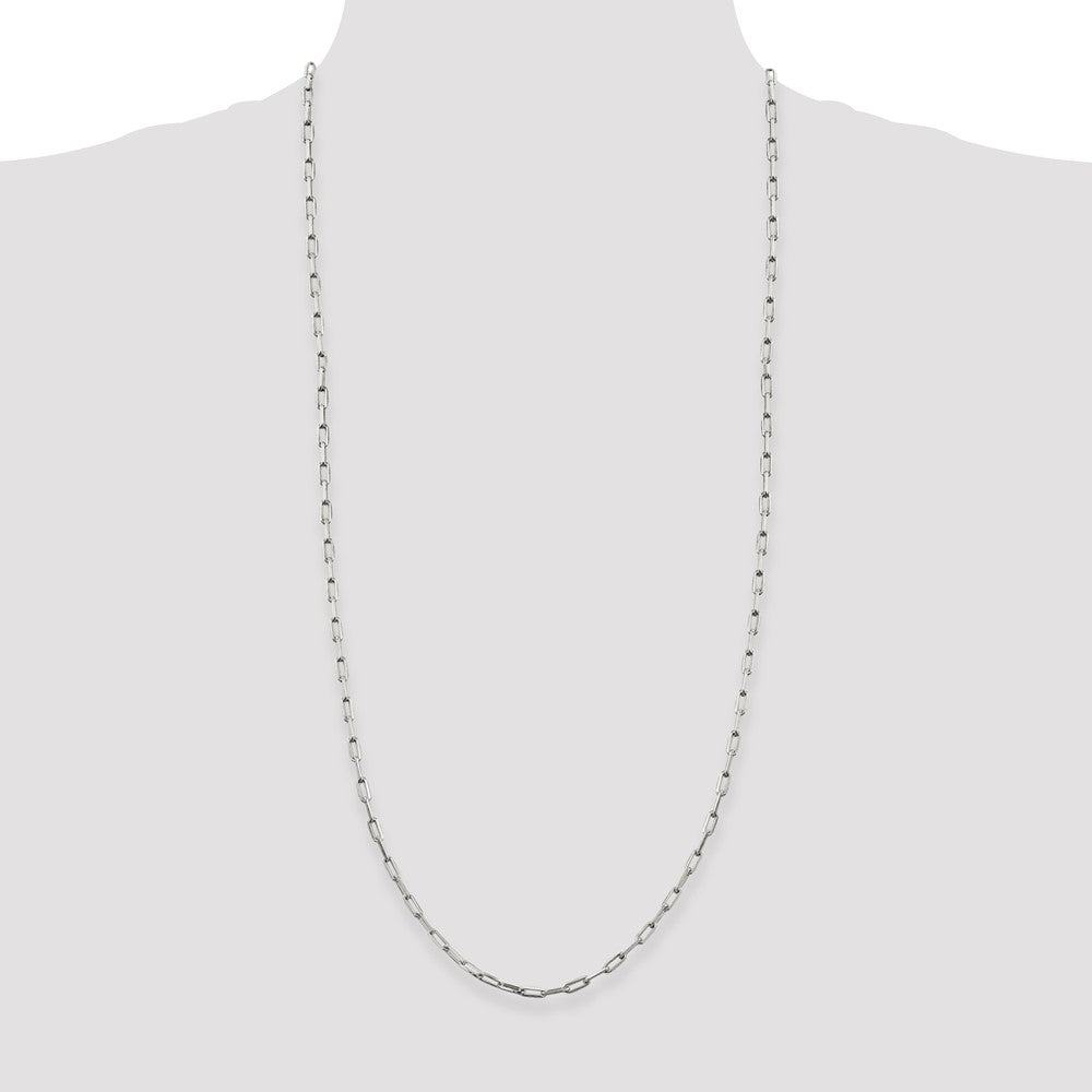 Sterling Silver 3.25mm Elongated Open Link Chain 30 Inches
