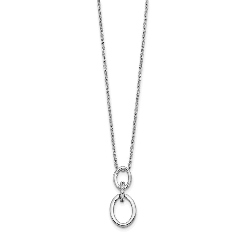 14k White Gold Diamond Ovals 18 inch Necklace