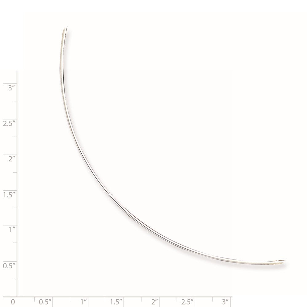 Sterling Silver Solid Polished 1.2mm Neck Wire Necklace 18 Inches