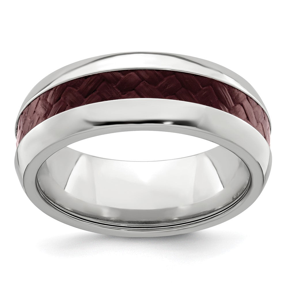 Edward Mirell 8mm Cobalt Beveled Press Fit w/ Carbon Fiber Insert Band