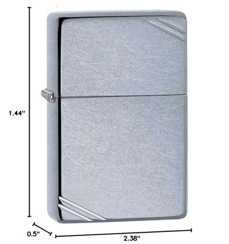 Zippo Vintage with Slashes Street Chrome Pocket Lighter