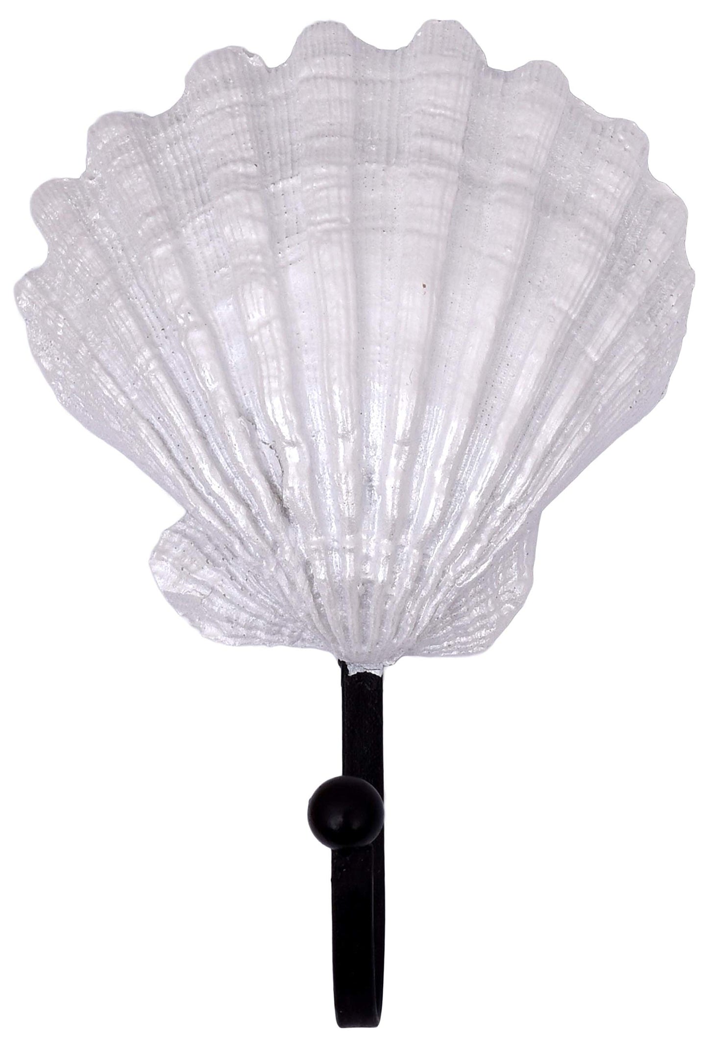 Pearly White Seashells Resin Wall Coat Hooks (Set of 3)