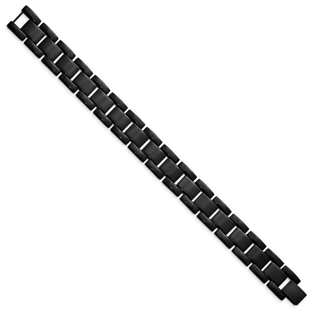 Stainless Steel Polished Black IP-plated 8.25in Bracelet 8.5 inches