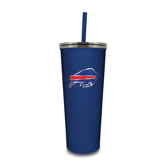 NFL Buffalo Bills Stainless Steel 24 ounce Skinny Tumbler with Emblem and Straw