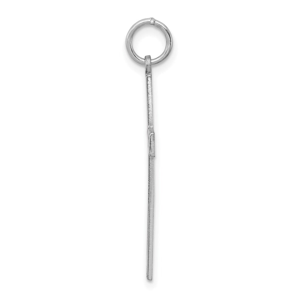 Sterling Silver Rhodium-plated Laser Designed Cross Pendant