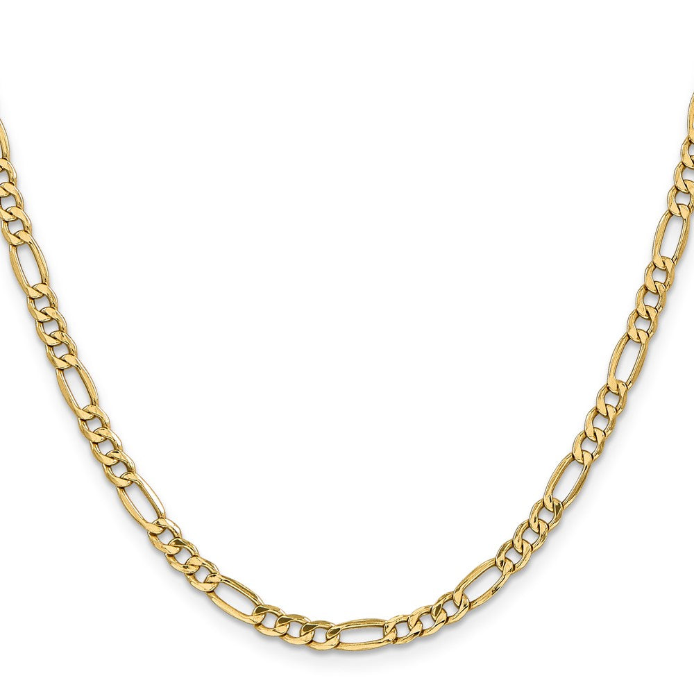 14K 20 inch 4.2mm Semi-Solid Figaro with Lobster Clasp Chain