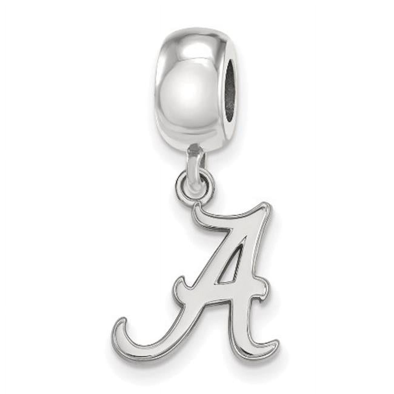Sterling Silver Rhodium-plated LogoArt University of Alabama Letter A Small Dangle Bead Charm