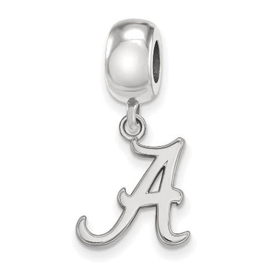 Sterling Silver Rhodium-plated LogoArt University of Alabama Letter A Small Dangle Bead Charm