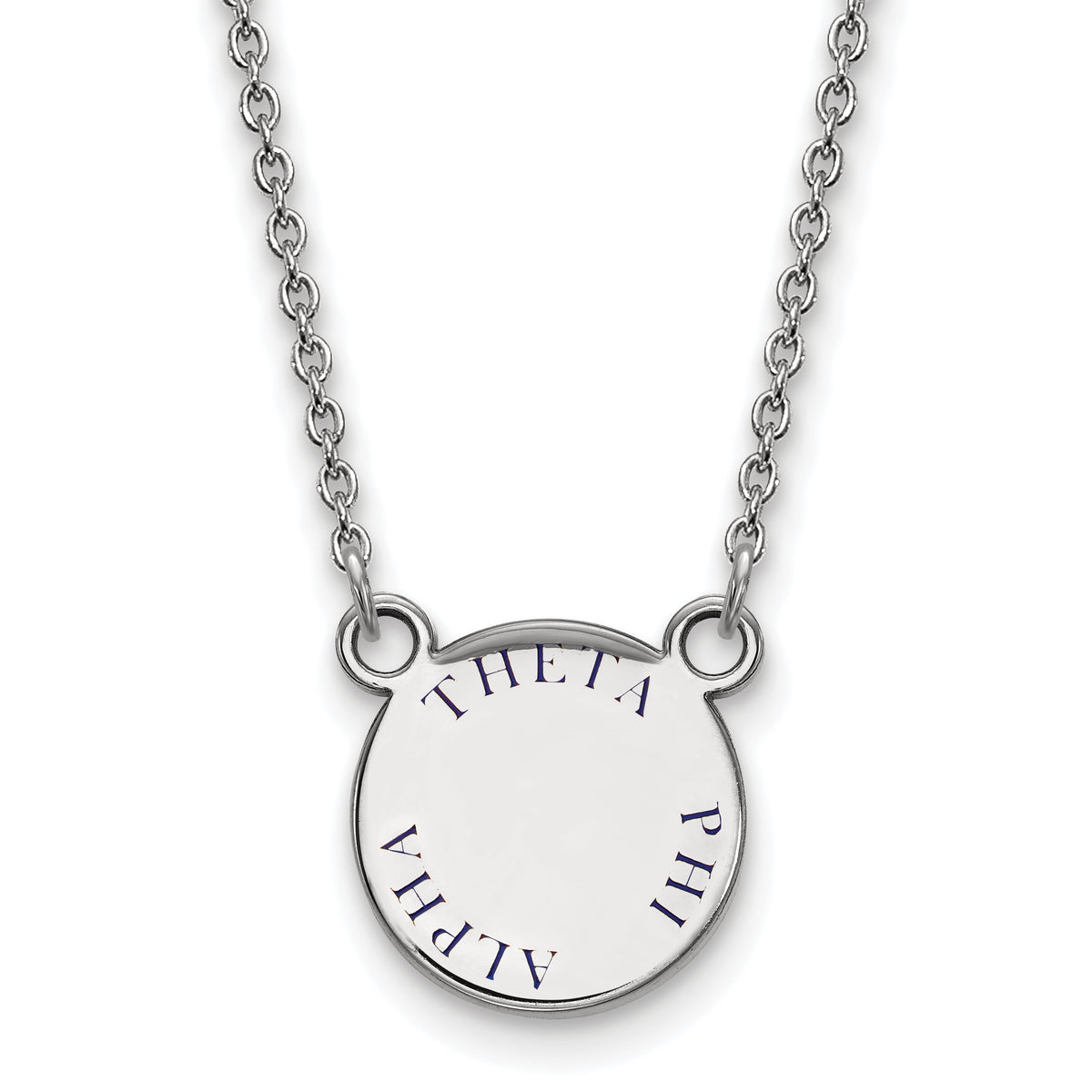 Sterling Silver 18in Official Licensed Greek Sororities Theta Phi Alpha (???) XS Enamel Pendant w/Necklace
