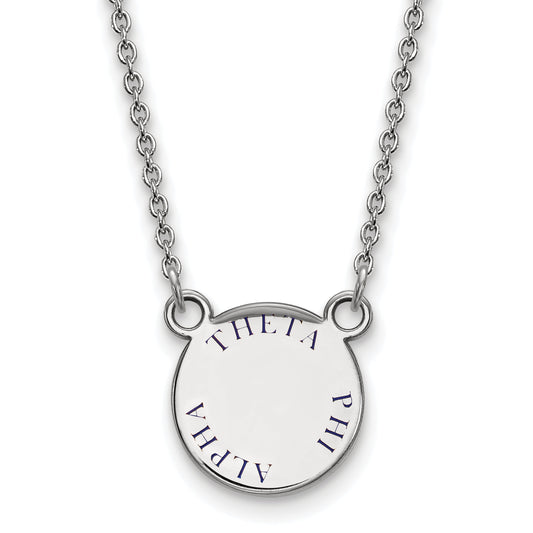 Sterling Silver 18in Official Licensed Greek Sororities Theta Phi Alpha (???) XS Enamel Pendant w/Necklace