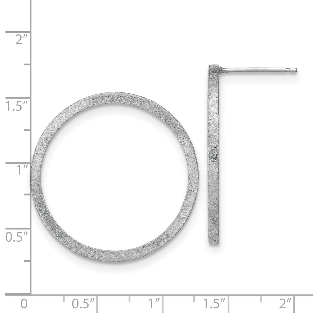 Sterling Silver Rhodium Round Earrings