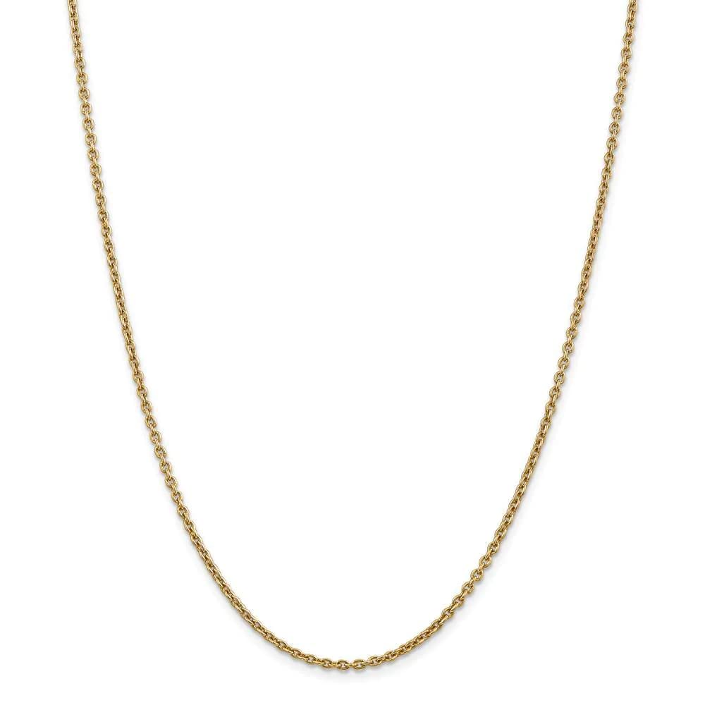 14K 10 inch 2.2mm Forzantine Cable with Lobster Clasp Anklet