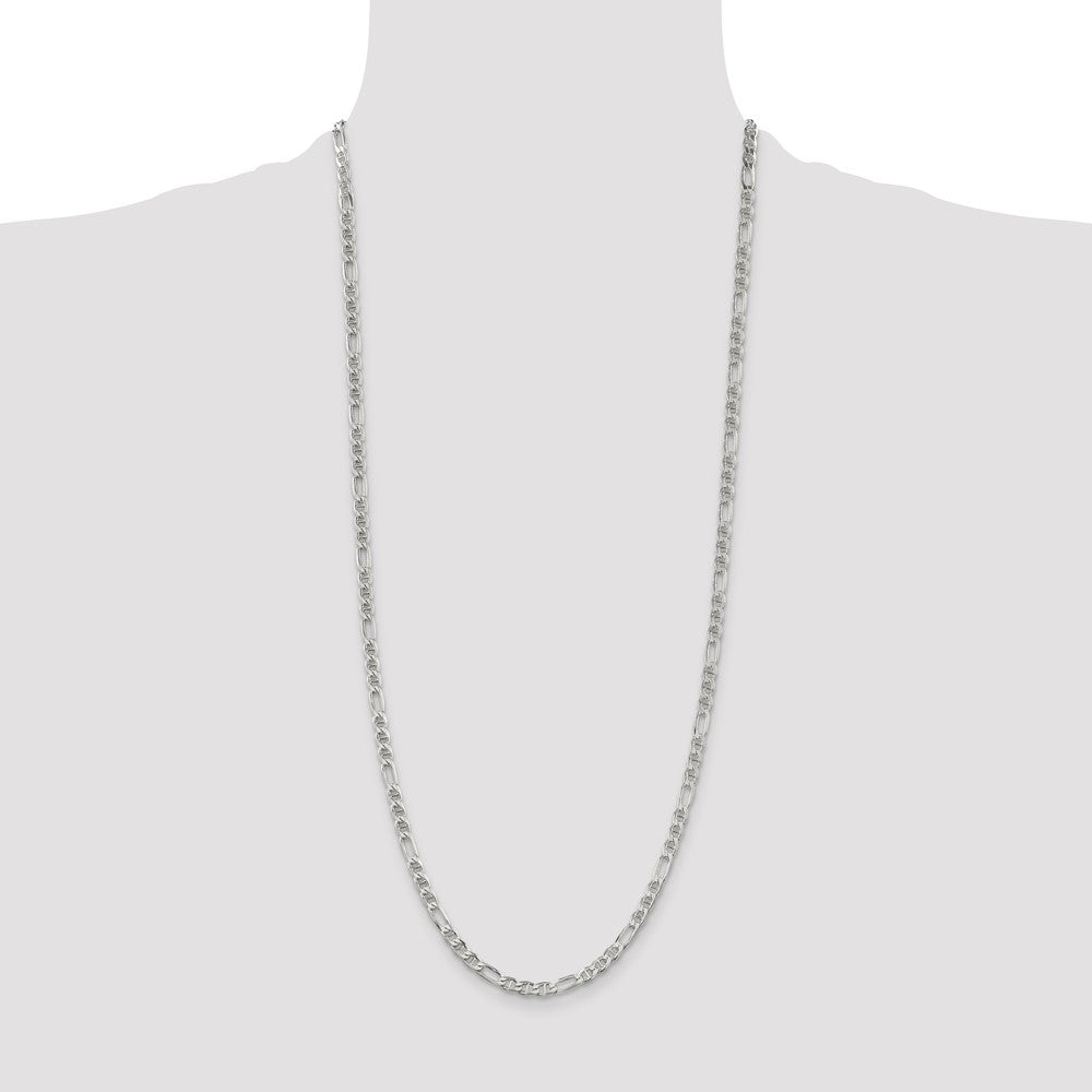 Sterling Silver 3.75mm Figaro Anchor Chain 30 Inches