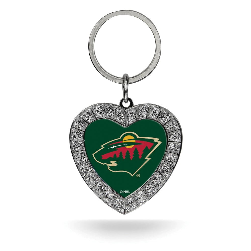 NHL Minnesota Wild Rhinestone Heart Key Ring QGC7974