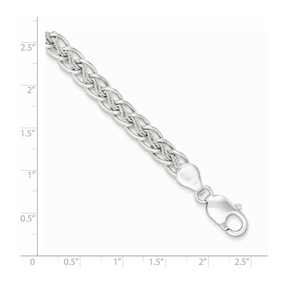 Sterling Silver Polished and Textured Fancy Bracelet 7.5 inches