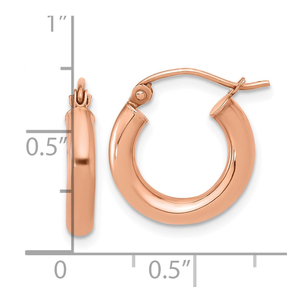 10K Rose Gold Polished Hoop Earrings