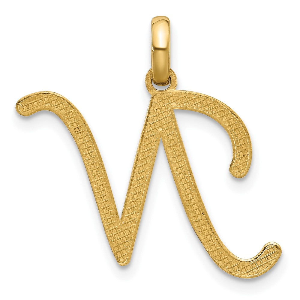 14k Yellow Gold Fancy Letter N