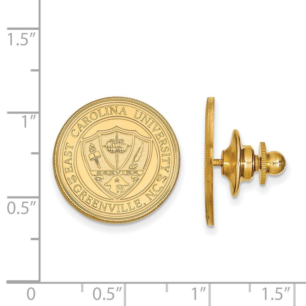 Sterling Silver Gold-plated LogoArt East Carolina University Crest Cuff Links QGP056ECU